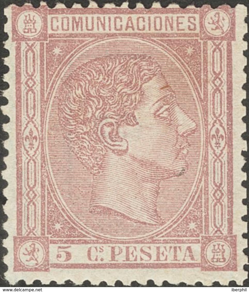 *163. 1875. 5 Cts Lila. Muy Bien Centrado. MAGNIFICO. Edifil 2018: 102 Euros - Autres & Non Classés