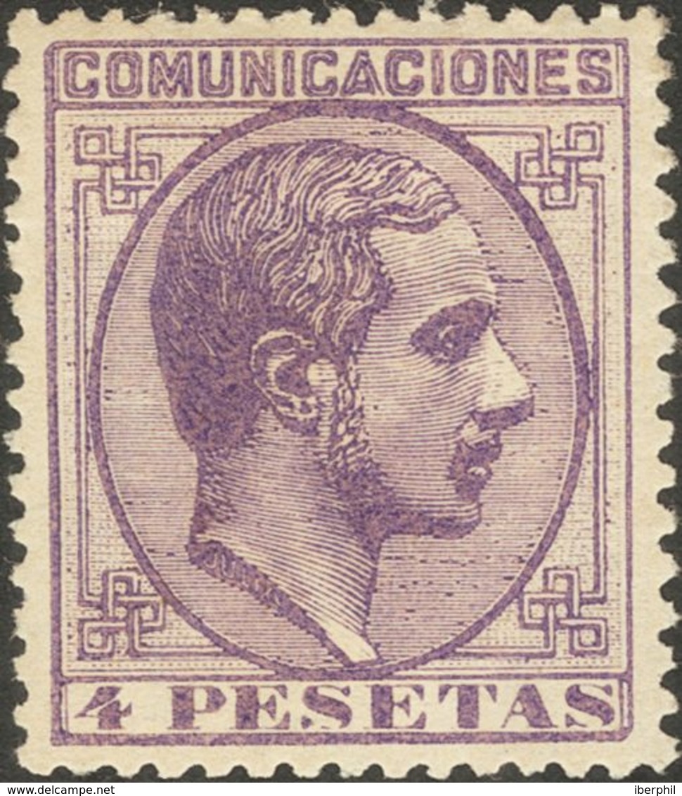 *198. 1878. 4 Pts Violeta. Excelente Centraje. MAGNIFICO. Cert. CEM Y EXFIMA. - Other & Unclassified