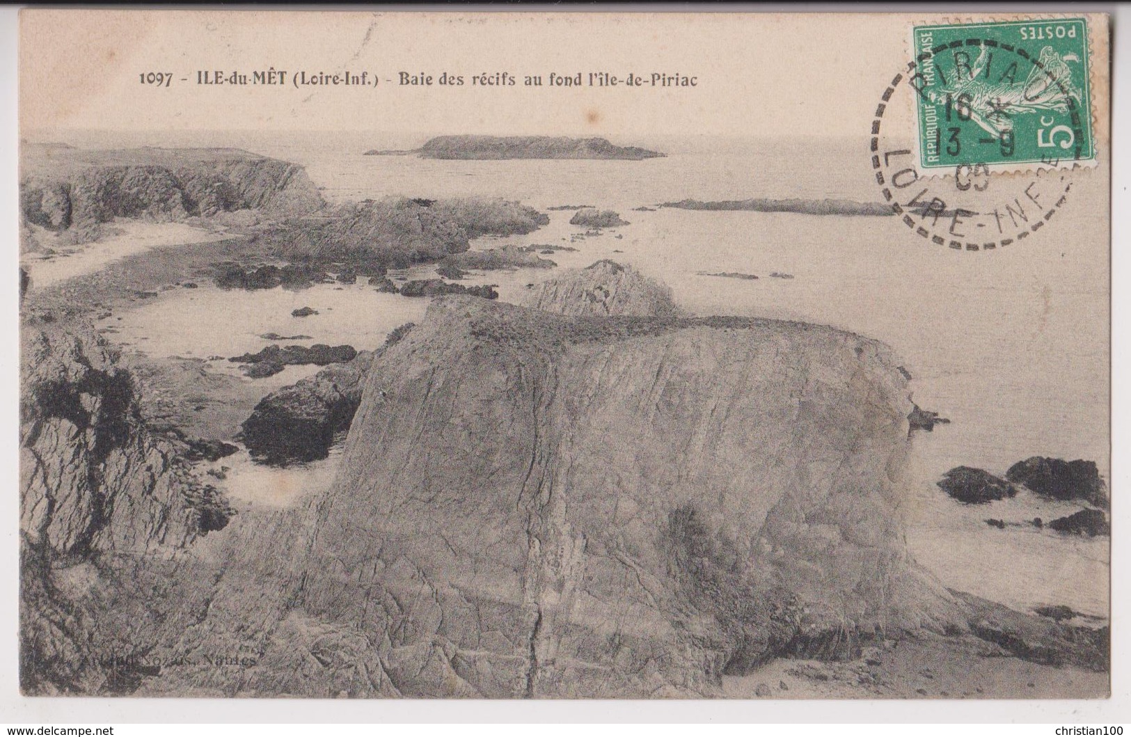 PIRIAC SUR MER (44) : L'ILE DU MET OU DUMET EN MOR BRAZ - BAIE DES RECIFS - L'ILE DE PIRIAC - ECRITE EN 1909 - 2 SCANS - - Piriac Sur Mer