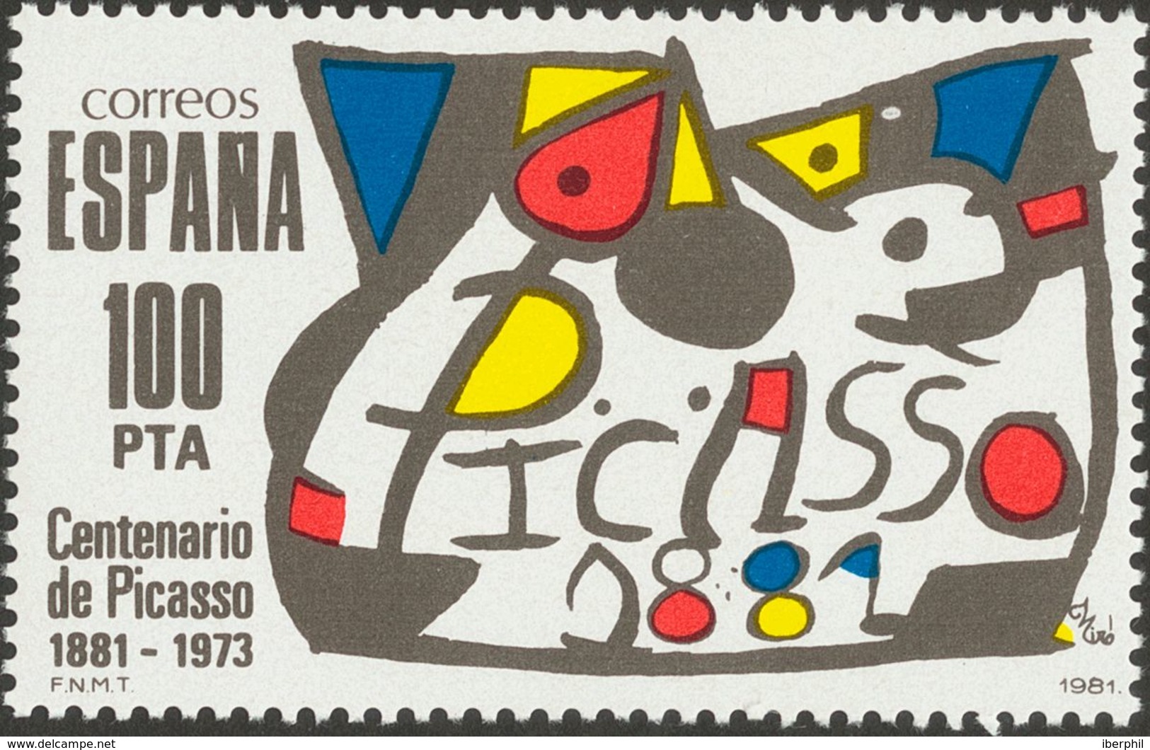 **2609F. 1981. 100 Pts Multicolor. FALSO POSTAL (se Incluye Sello Original Para Comparación). MAGNIFICO. - Other & Unclassified