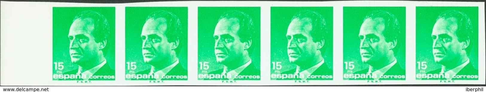 **3004s(6). 1989. 15 Pts Verde Esmeralda, Tira De Seis. SIN DENTAR. MAGNIFICA Y RARA, VERDADERAMENTE ESPECTACULAR. Edifi - Autres & Non Classés