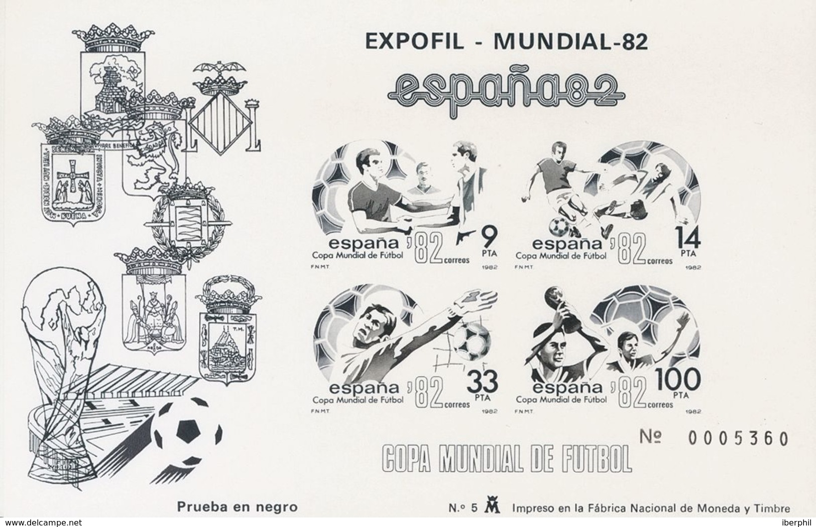**4/5P. 1982. Pruebas De Lujo. ESPAÑA 82. MAGNIFICAS. Edifil 2019: 68 Euros - Variétés & Curiosités