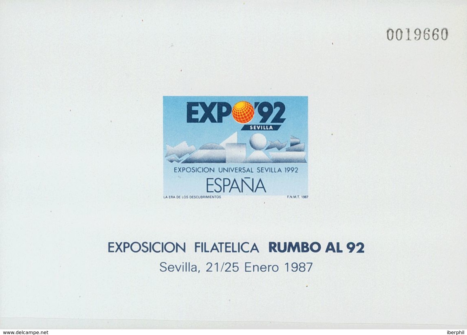 **11P. 1987. Prueba De Lujo. RUMBO AL 92. MAGNIFICA. Edifil 2020: 120 Euros - Variétés & Curiosités