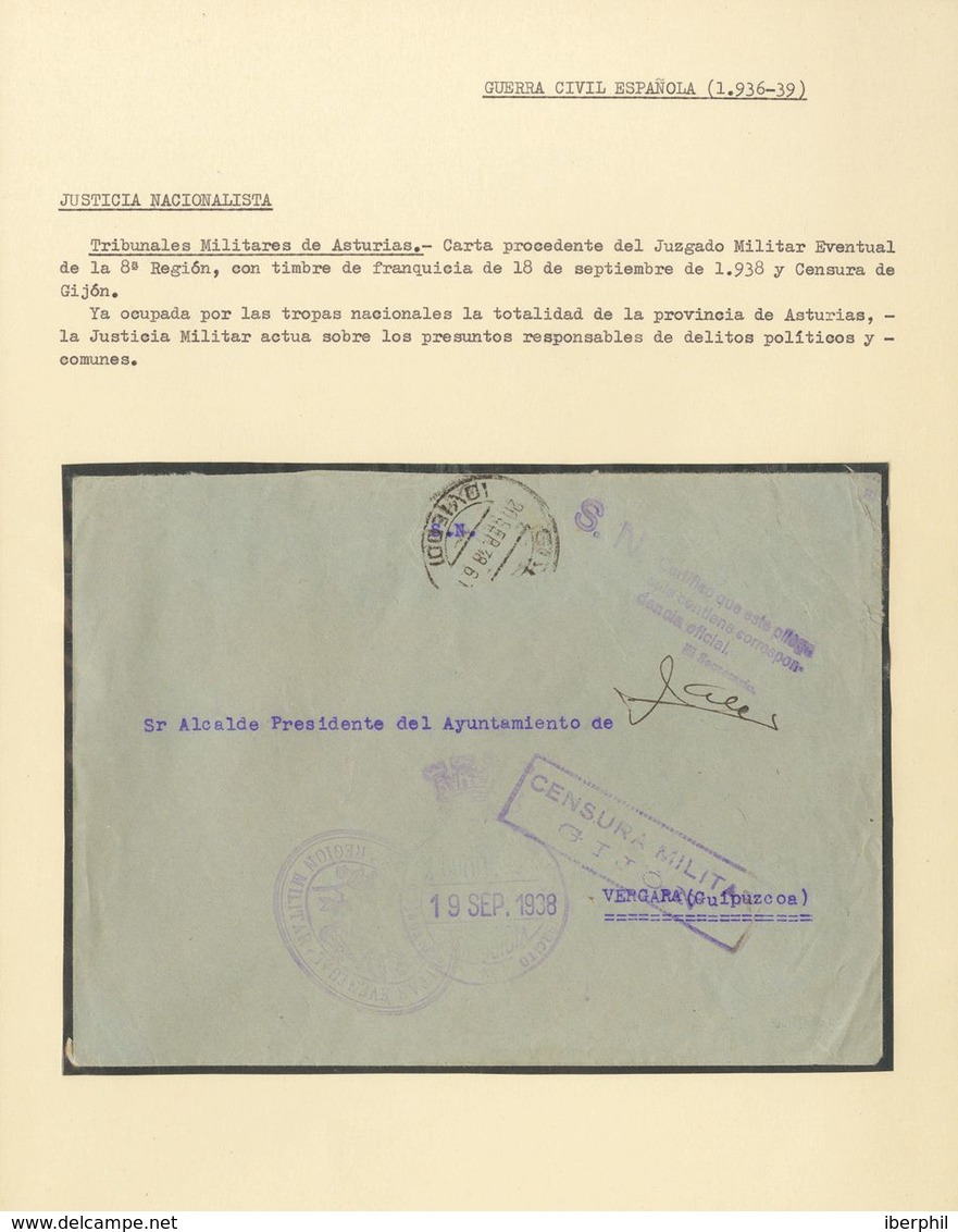 Sobre . (1937ca). Interesante Conjunto Con Diecisiete Cartas Circuladas Durante La Guerra Civil En El Bando Nacional, Al - Spanish Civil War Labels