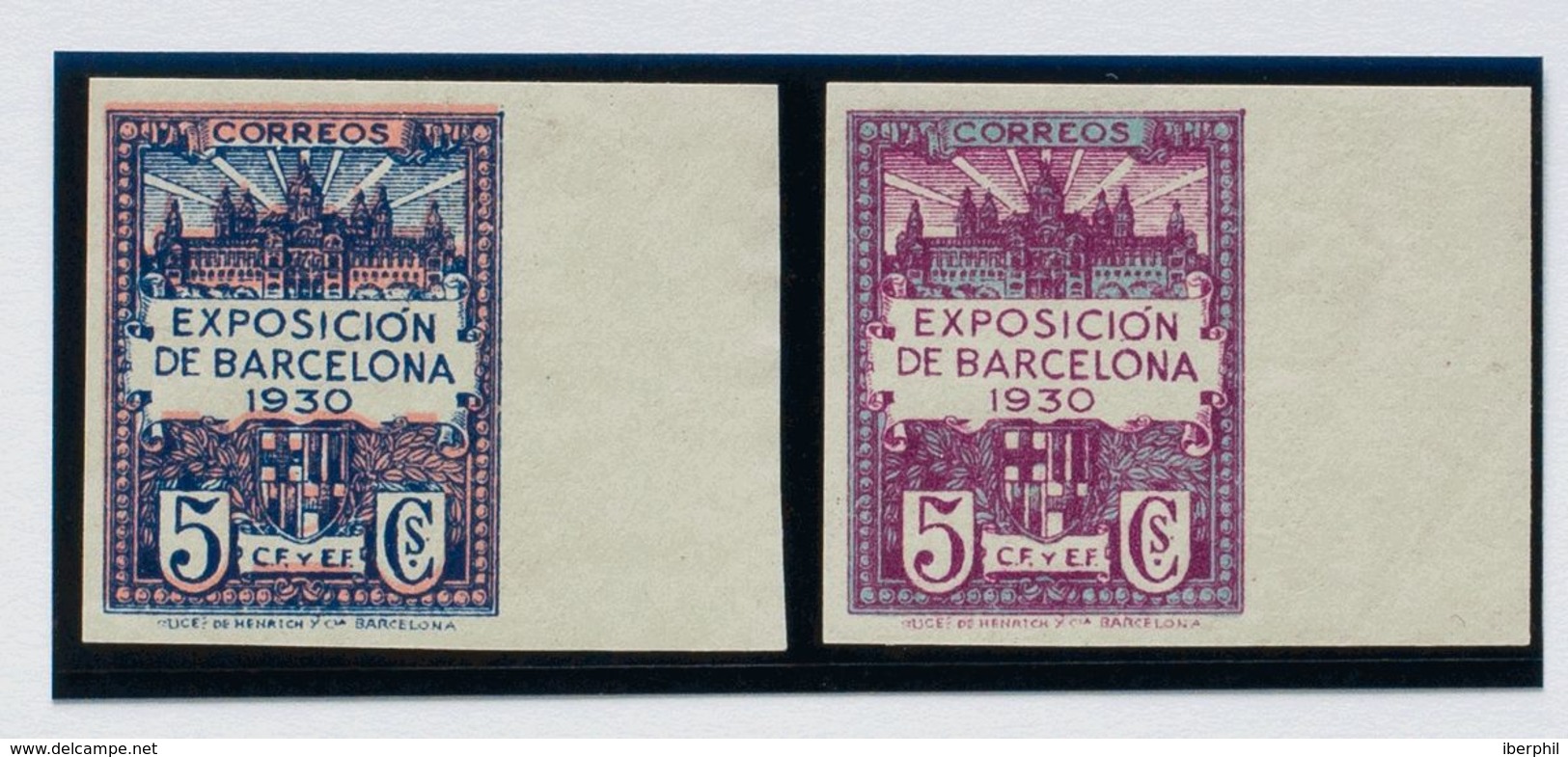 **7/8s. 1930. Serie Completa, Borde De Hoja. SIN DENTAR. MAGNIFICA Y RARA. Edifil 2019: 475 Euros - Barcelona