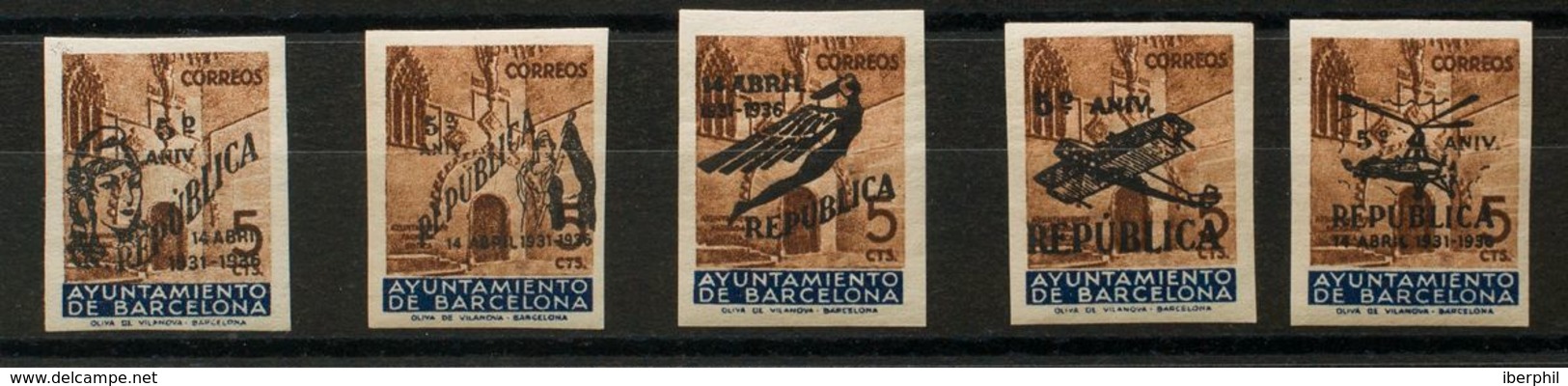 **NE17/21. 1936. Serie Completa. NO EMITIDA. MAGNIFICA. Edifil 2020: 200 Euros - Barcelona