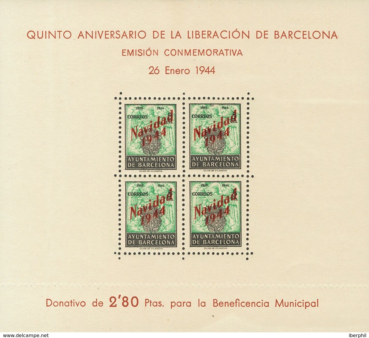 **NE25/26. 1944. Hojas Bloque. NO EMITIDAS. MAGNIFICAS. Edifil 2020: 520 Euros - Barcelone