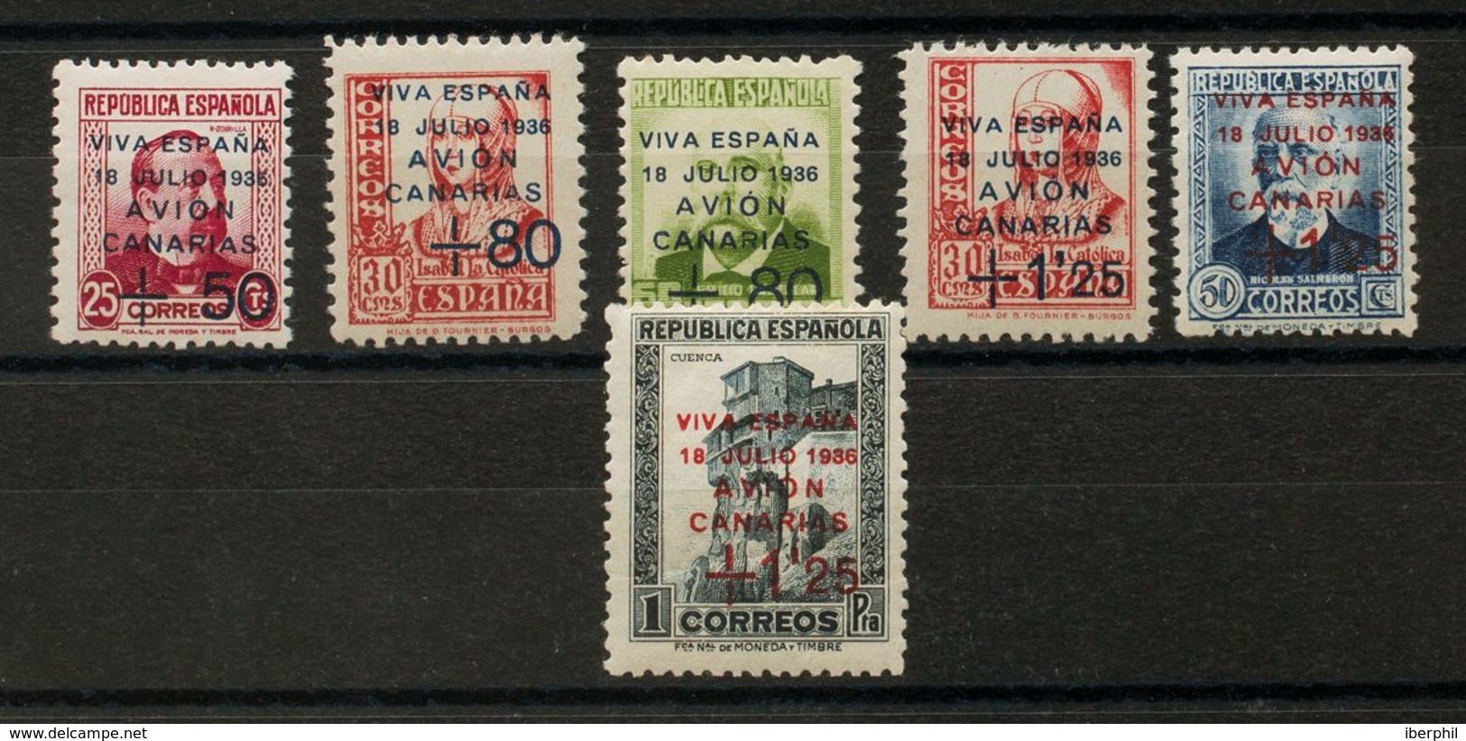 **14/19. 1937. Serie Completa. MAGNIFICA Y RARA SIN FIJASELLOS. Cert. COMEX. Edifil 2018: 253 Euros - Other & Unclassified