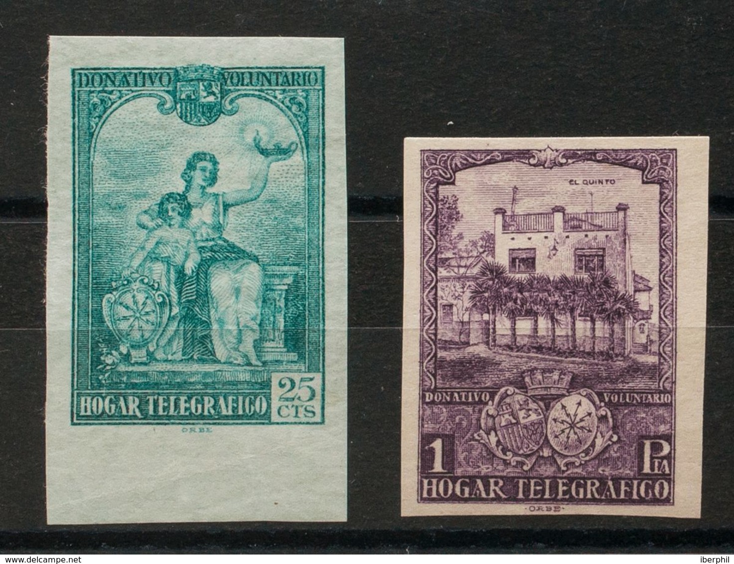 *11s, 12s. 1937. 25 Cts Verde Y 1 Pts Lila. SIN DENTAR. MAGNIFICOS. Edifil 2020: 82 Euros - Otros & Sin Clasificación