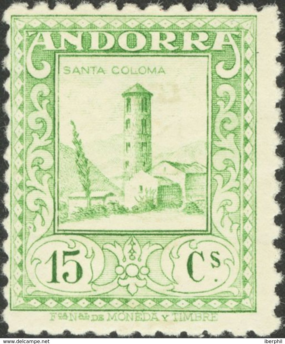 **18cc. 1929. 15 Cts Verde Amarillo. CAMBIO DE COLOR. MAGNIFICO Y RARO. Edifil 2013: 490 Euros - Other & Unclassified
