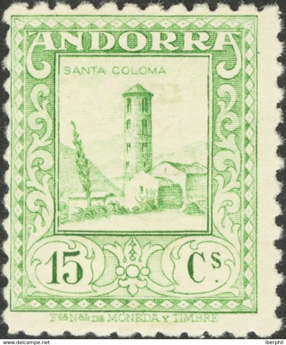 **18cc. 1929. 15 Cts Verde Amarillo. CAMBIO DE COLOR. MAGNIFICO Y RARO. Edifil 2013: 490 Euros - Andere & Zonder Classificatie