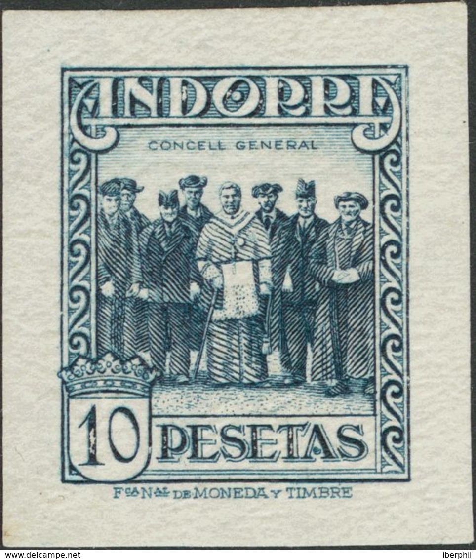(*)26P. 1929. 10 Pts Azul. PRUEBA DE PUNZON. MAGNIFICA Y RARA. - Other & Unclassified