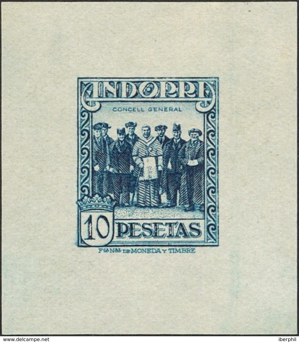 (*)26P. 1929. 10 Pts Azul. PRUEBA DE PUNZON. MAGNIFICA Y MUY RARA. - Other & Unclassified