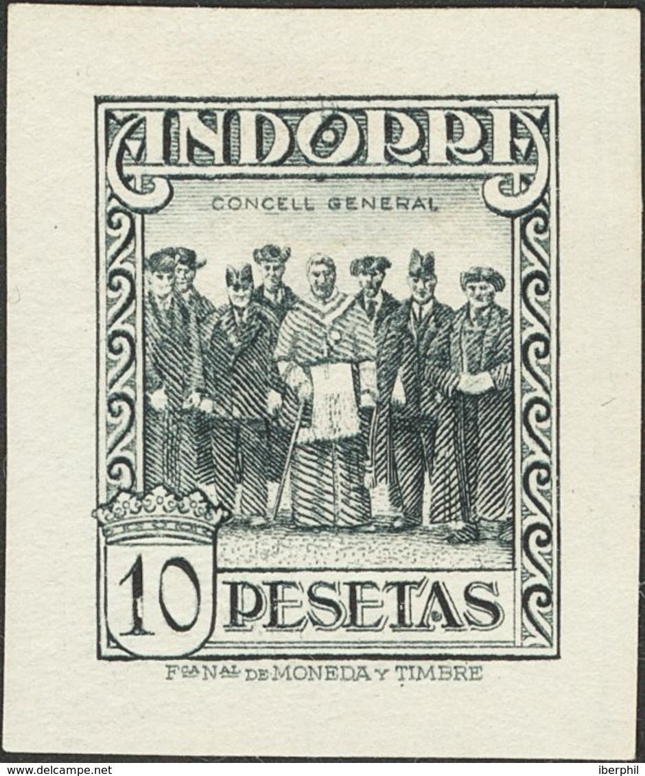 (*)26P. 1929. 10 Pts Pizarra. PRUEBA DE PUNZON. BONITA Y RARA. - Autres & Non Classés