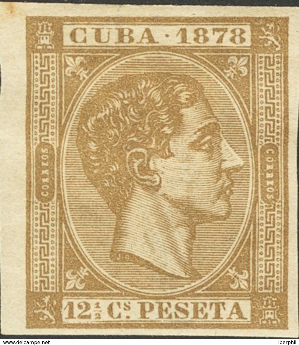 *46s. 1878. 12½ Ctvos Castaño Amarillo. SIN DENTAR. MAGNIFICO. Edifil 2020: 45 Euros - Cuba (1874-1898)