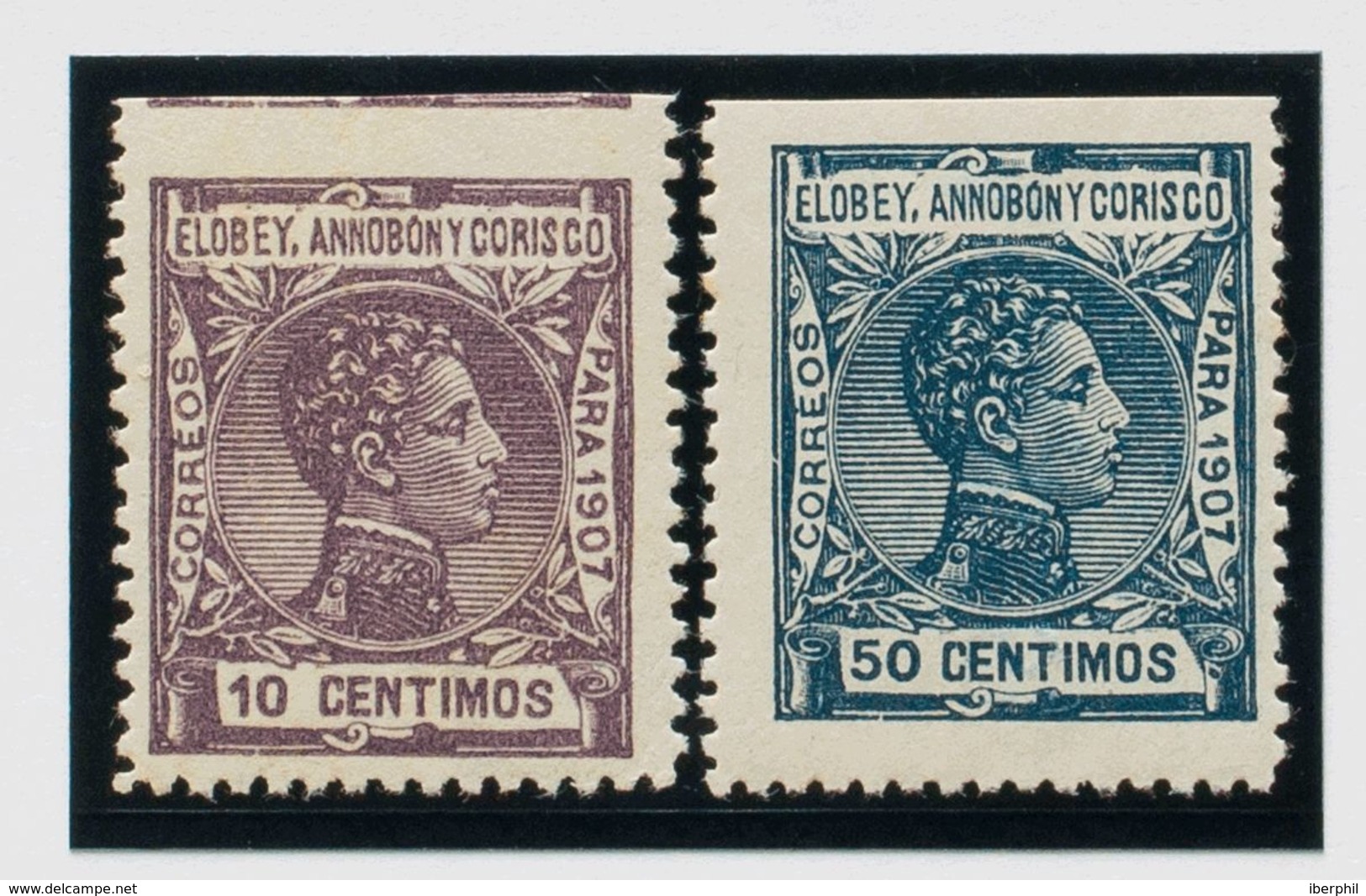 **40sma, 43sma. 1907. 10 Cts Violeta Y 50 Cts Azul. Variedad SIN DENTAR EN EL MARGEN SUPERIOR (no Podemos Asegurar Que N - Sonstige & Ohne Zuordnung