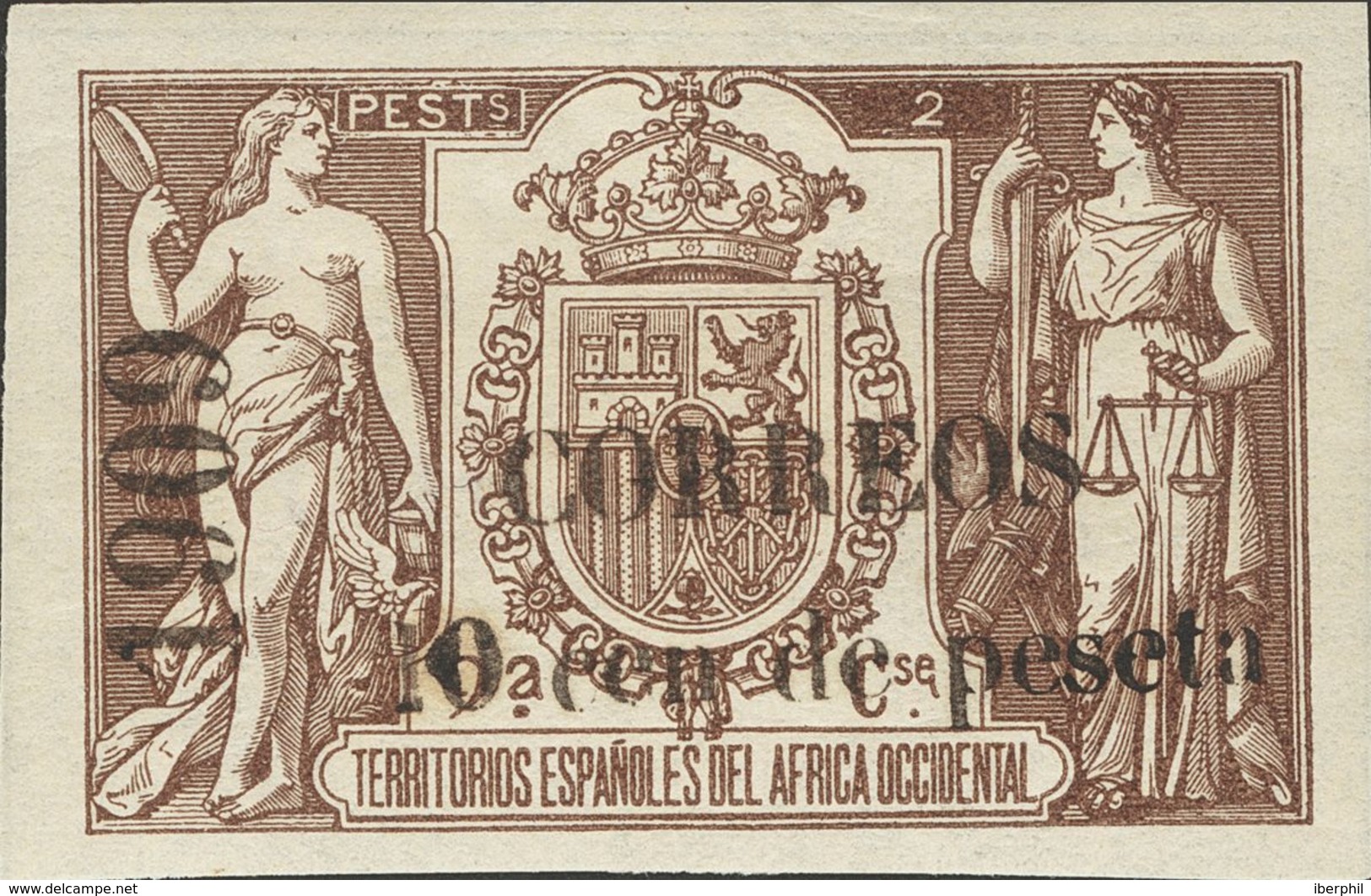 *50K. 1909. 10 Cts Sobre 2 Pts Castaño. MAGNIFICO. Edifil 2018: 245 Euros - Other & Unclassified