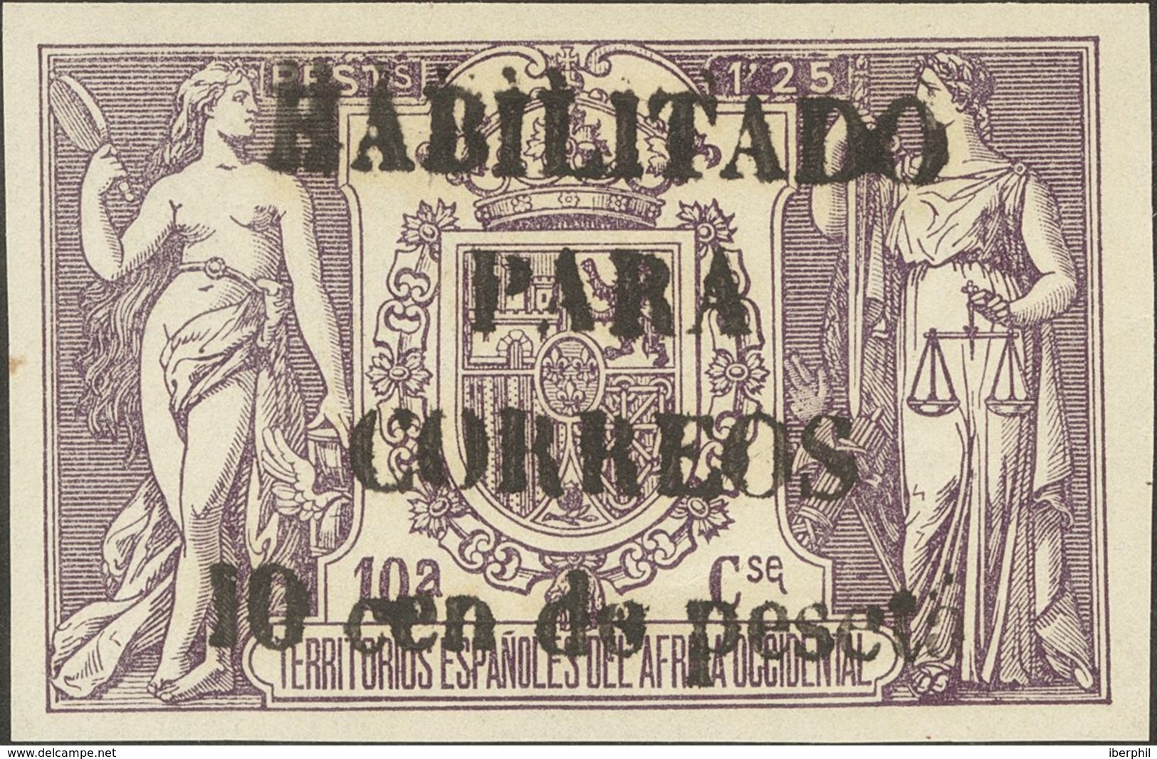 *58AD. 1909. 10 Cts Sobre 1'25 Pts Violeta. MAGNIFICO. Edifil 2018: 445 Euros - Autres & Non Classés