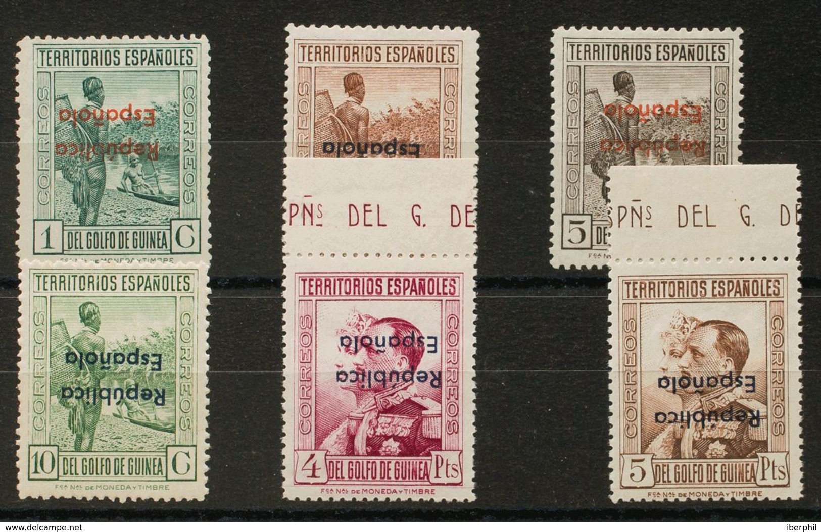 **/*230/43hi. 1932. Serie Completa, Seis Valores. Variedad SOBRECARGA INVERTIDA. MAGNIFICA Y MUY RARA. Edifil 2018: +510 - Sonstige & Ohne Zuordnung