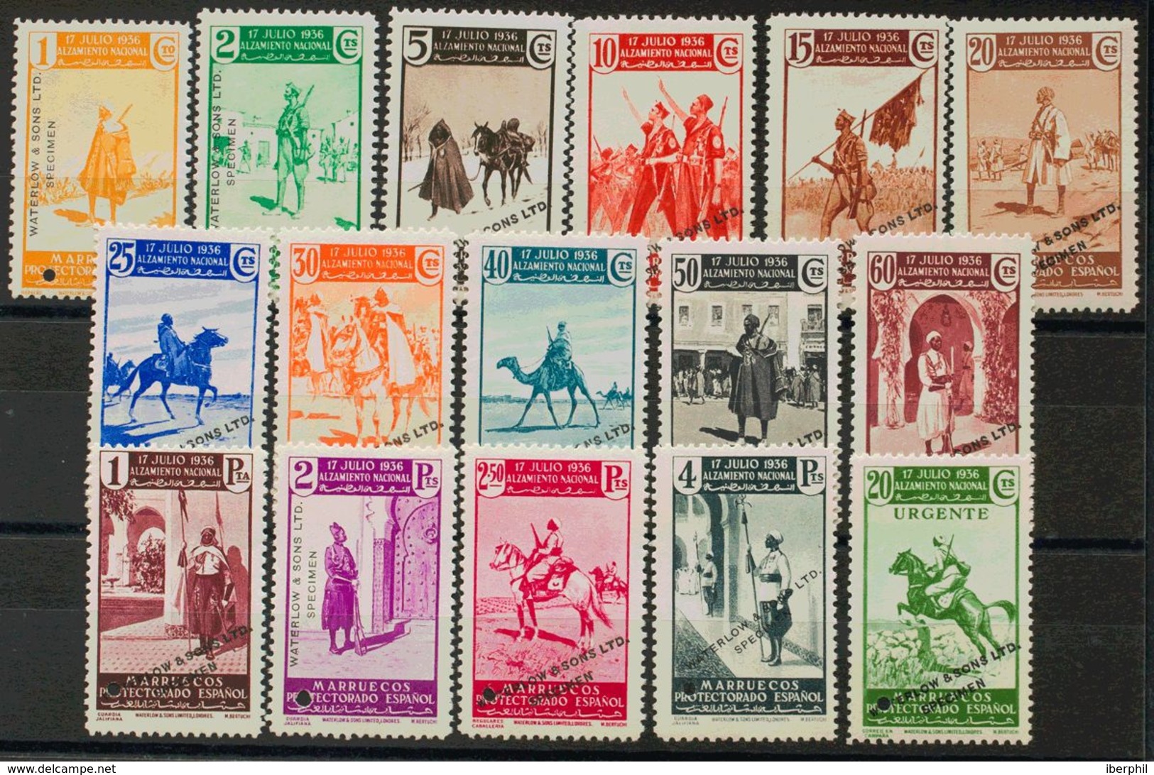 **169/85M. 1937. Serie Completa, Dieciséis Valores. Sobrecarga WATERLOW AND SONS LTD / SPECIMEN Y TALADRO. MAGNIFICA Y M - Otros & Sin Clasificación