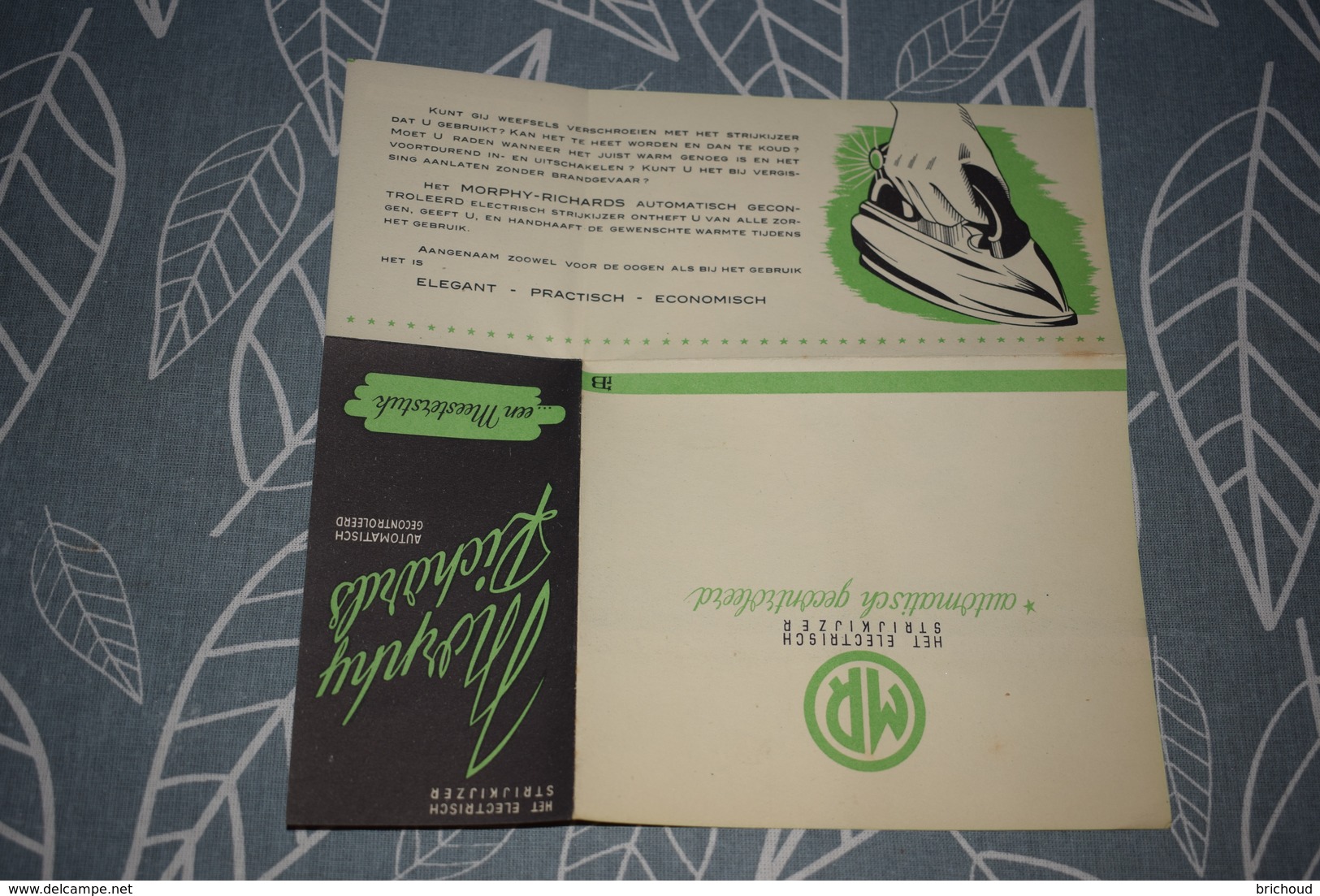 Brochure Dépliant Morphy Richards Fer à Repasser électrique Electrisch Strijkijzer 1946 - Nederland