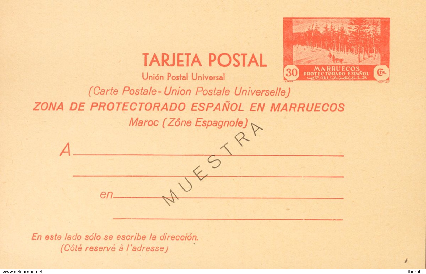 (*)EP24M. 1935. 30 Cts Rojo Sobre Tarjeta Entero Postal. Sobrecarga MUESTRA. MAGNIFICA. Edifil 2018: 145 Euros - Autres & Non Classés