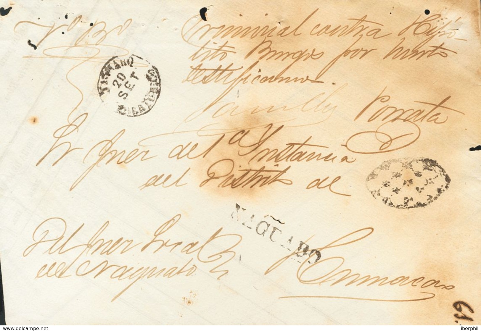 Sobre . (1852ca). NAGUABO A HUMACAO (alguna Erosión Habitual). Marca NAGUABO, En Negro (P.E.2) Edición 2004 Y PARRILLA C - Other & Unclassified