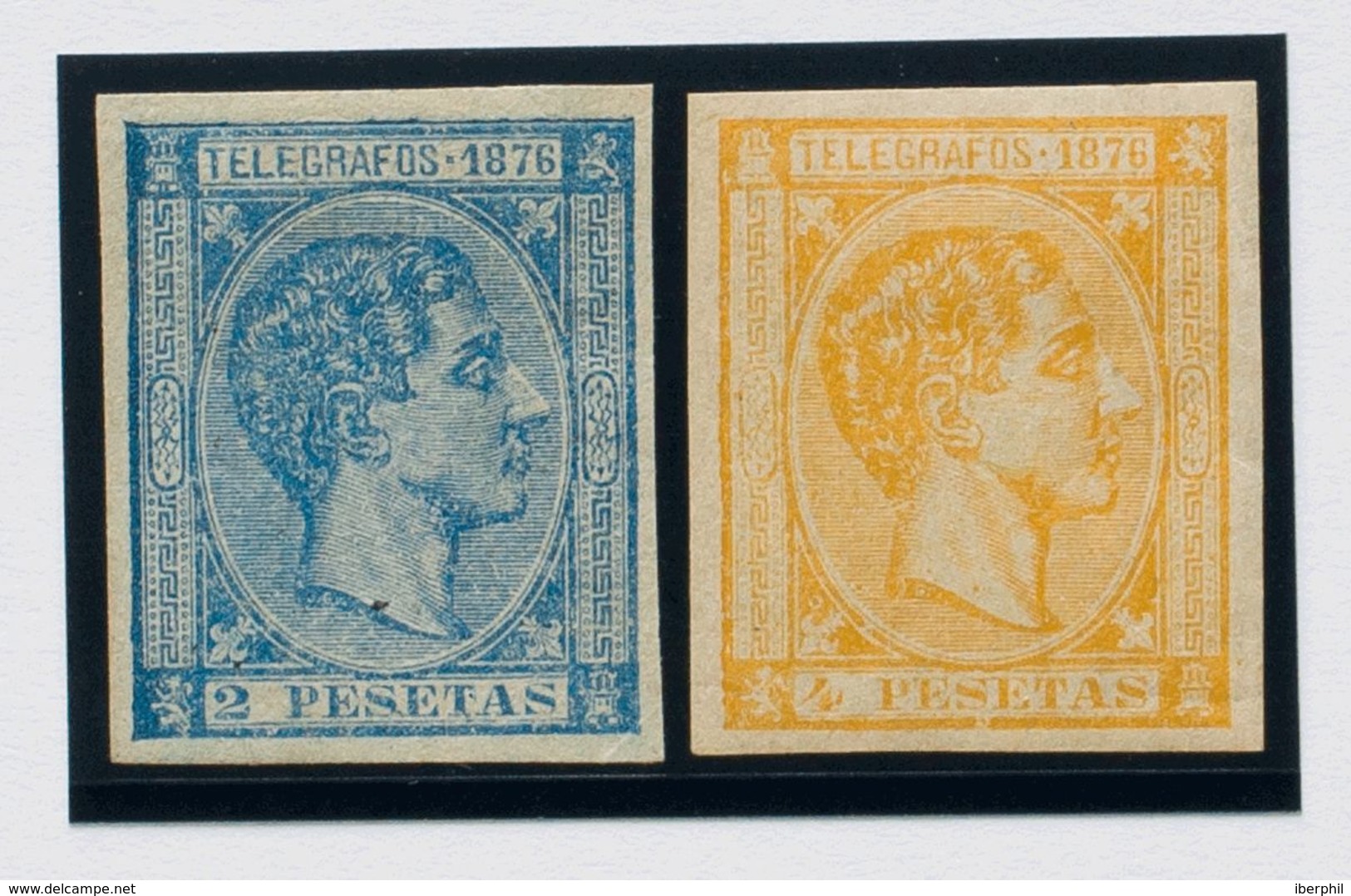 *11s, 12s. 1876. 2 Pts Azul Y 4 Pts Amarillo. SIN DENTAR. MAGNIFICOS. Edifil 2020: 90 Euros - Other & Unclassified