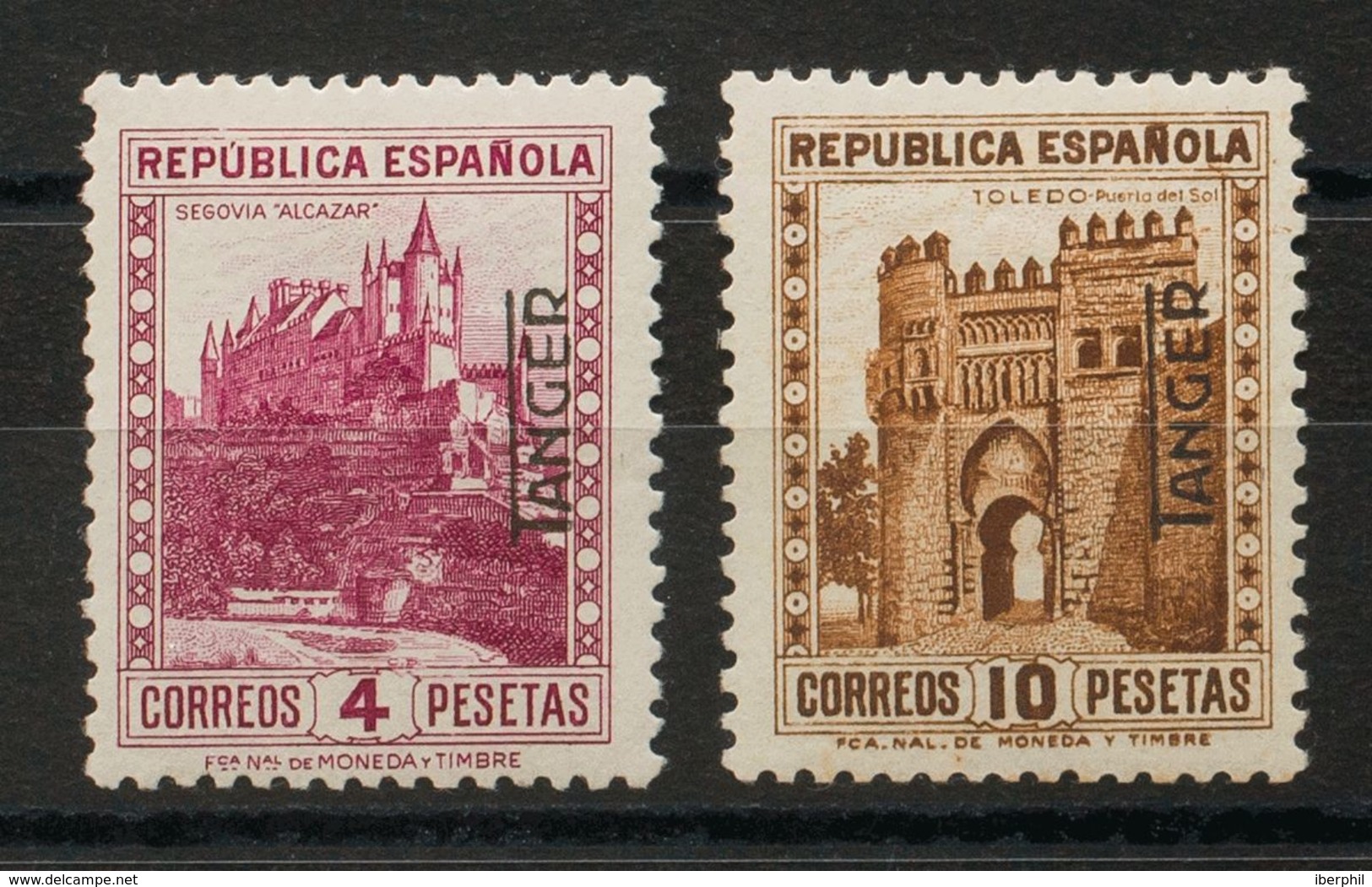 **/*NE7/8. 1937. 4 Pts Rosa Lila Y 10 Pts Castaño (este último Sin Fijasellos) NO EMITIDOS. Muy Bien Centrados. MAGNIFIC - Other & Unclassified