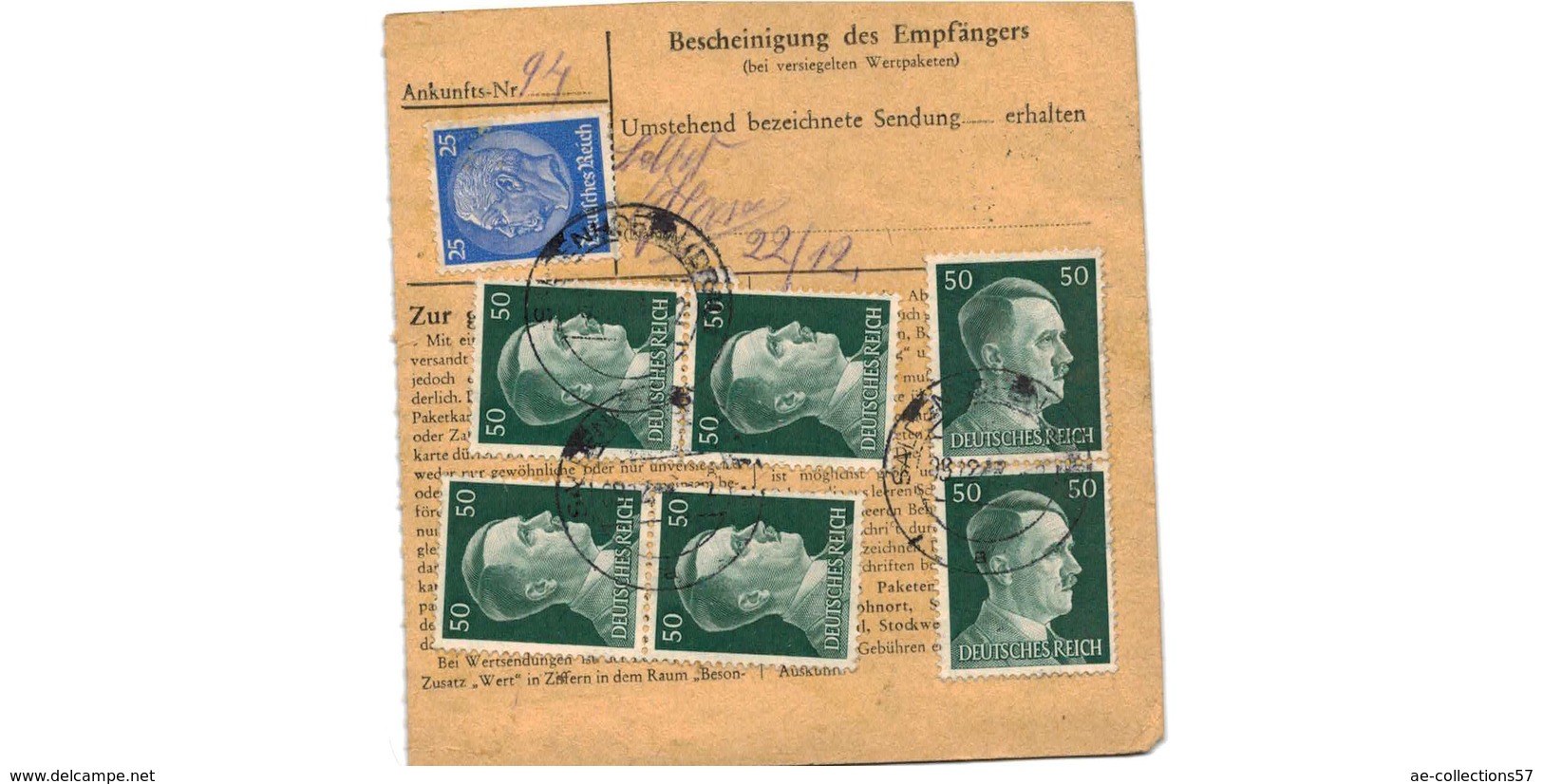 ALLEMAGNE  /  COLIS-POSTAL  /  De Saldenhofen  / Pour Waldheim Bei Spittel - Briefe U. Dokumente