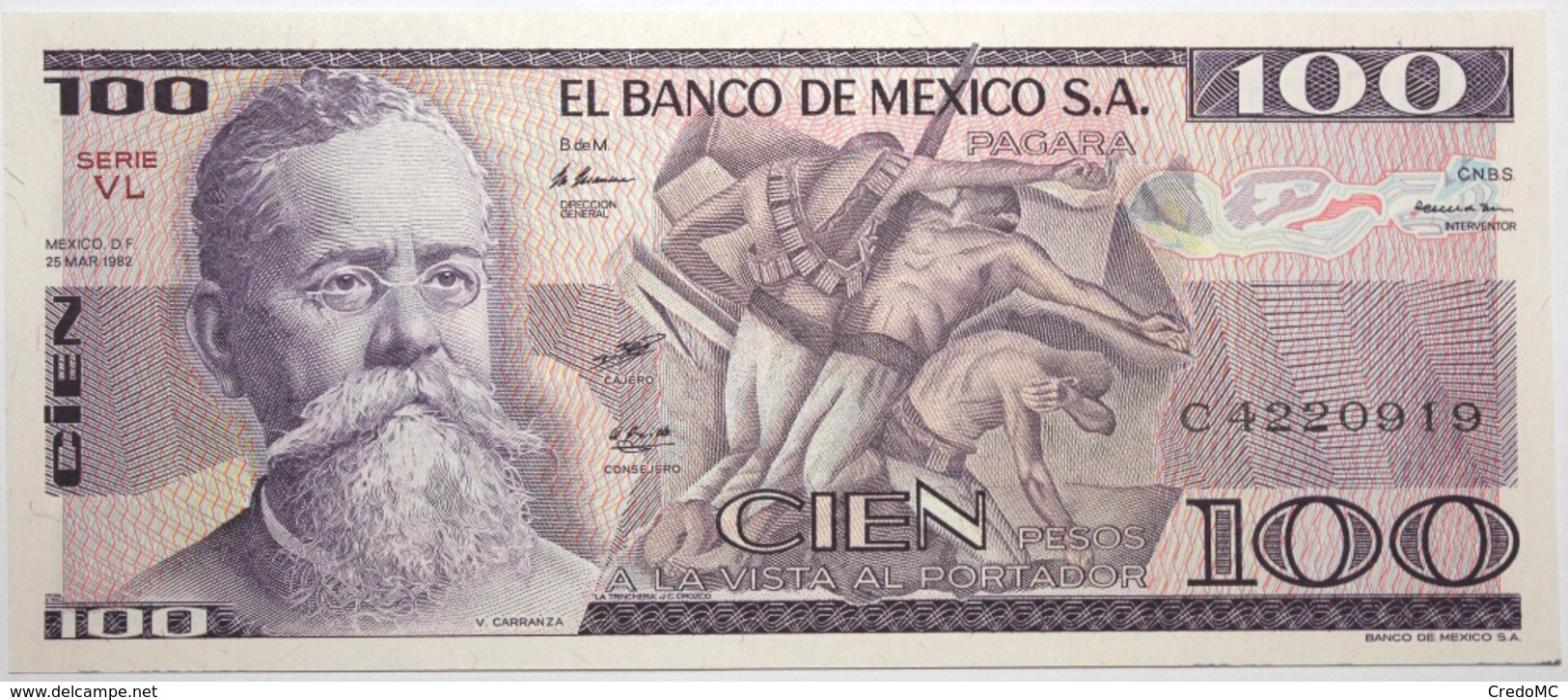 Mexique - 100 Pesos - 1982 - PICK 74c.24 - NEUF - Mexique