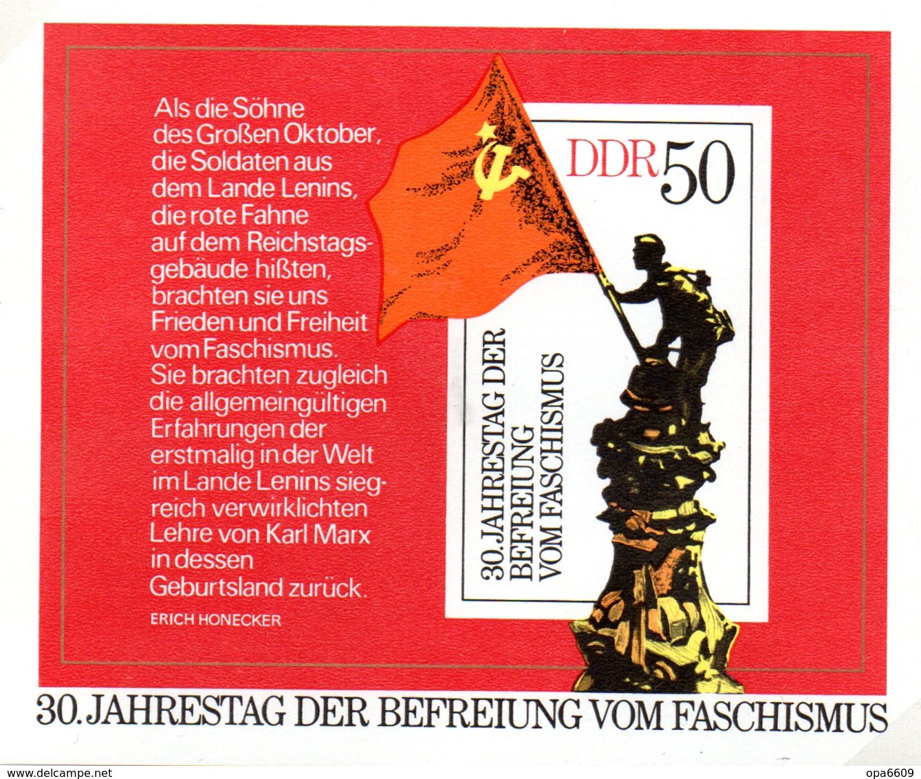 (WK2-1) DDR Blockausgabe "30. Jahrestag Der Befreiung Vom Faschismus"  Mi.Block 42 ** Postfrisch - Sonstige & Ohne Zuordnung