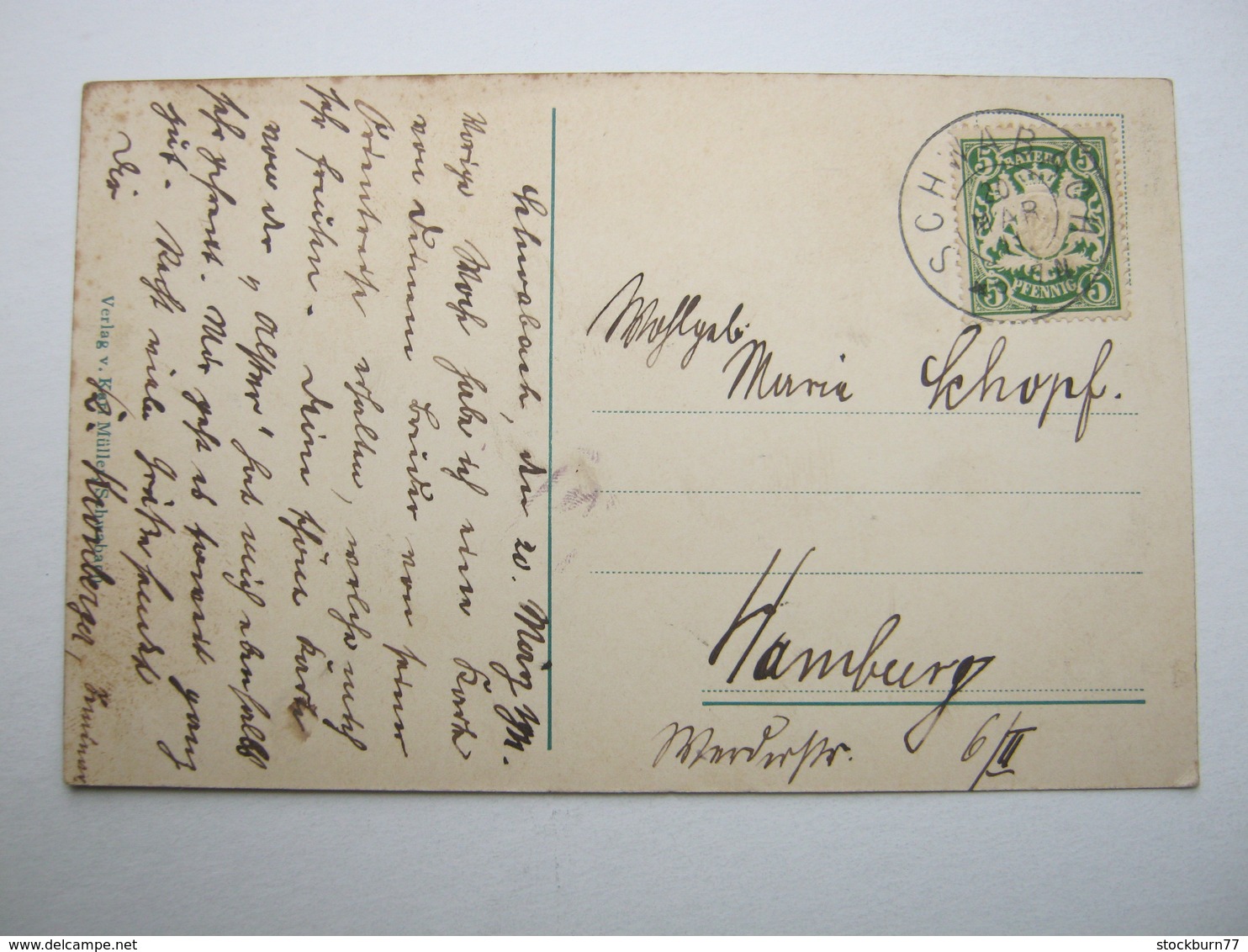 SCHWABACH, Seltenen Karte Um 1911 Mit Marke + Stempel - Schwabach