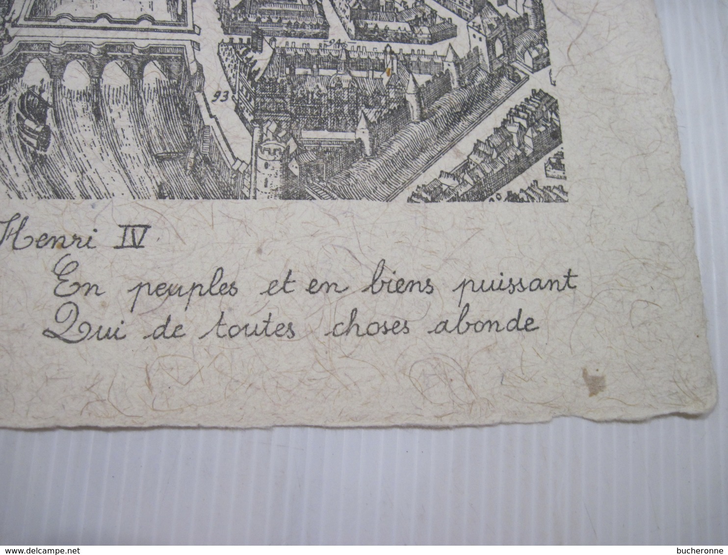 PAPIER PARCHEMIN VUE ANCIENNE DE PARIS ILE DE LA CITE LE COEUR DU PARIS HENRI IV  CATHEDRALE NOTRE DAME   TBE - Other & Unclassified