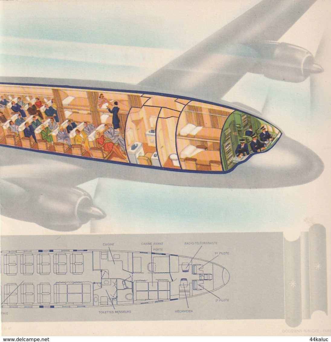 AIR FRANCE Superbe dépliant LOCKHEED CONSTELLATION