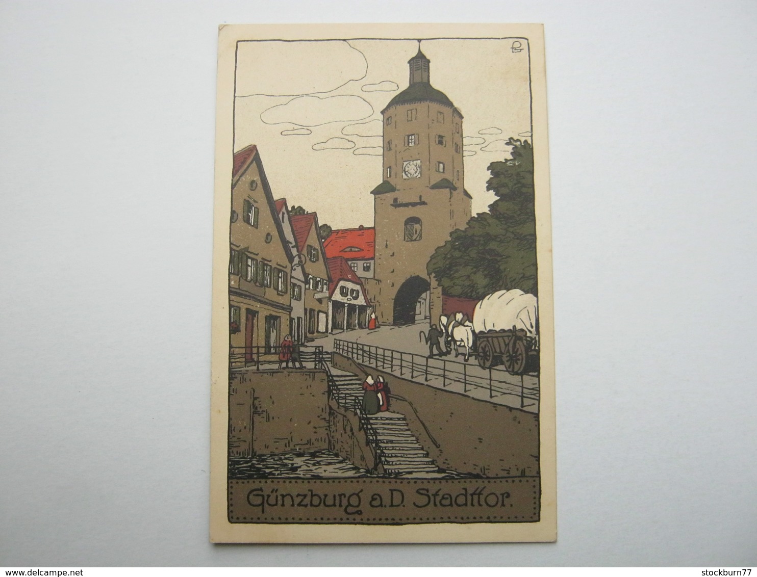 GÜNZBURG , Steindruckkarte, Seltenen Karte Um 1912 Mit Marke + Stempel - Guenzburg
