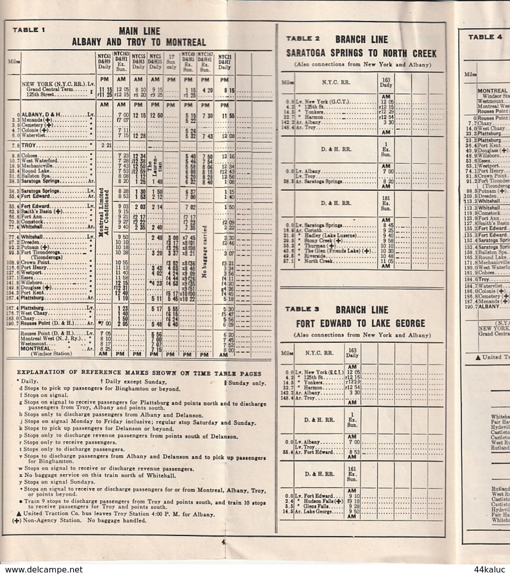 HORAIRE DE TRAINS Entre NEW YORK Et MONTREAL - Wereld