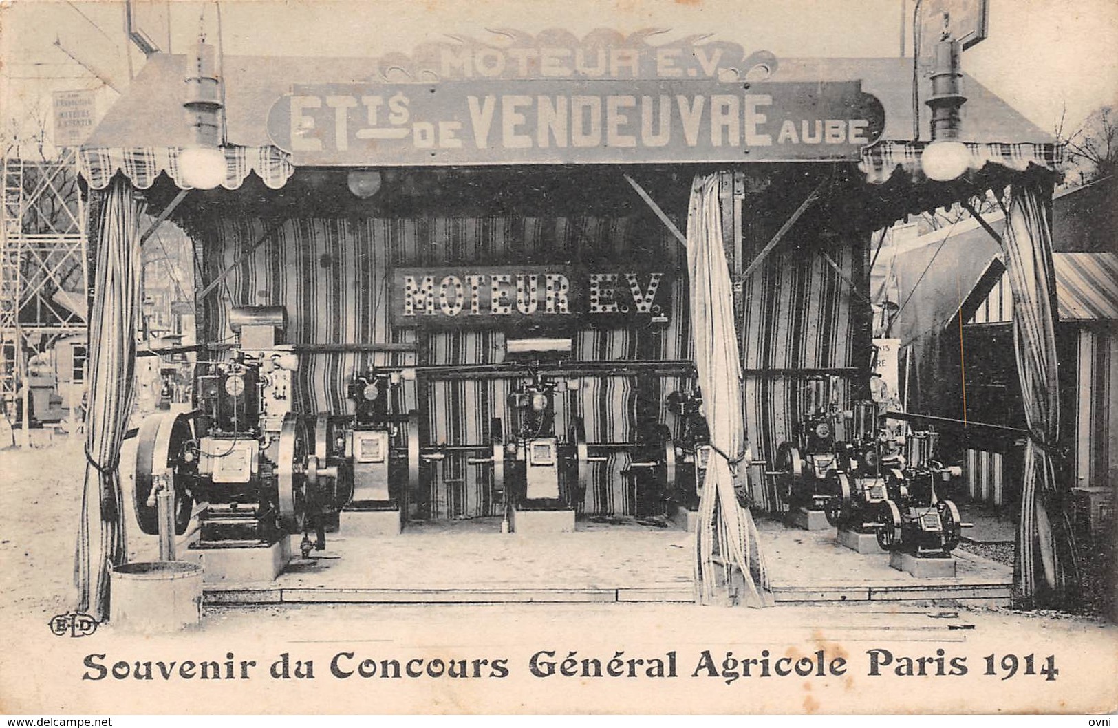 75 -   CPA Souvenir Du Concours Général Agricole PARIS 1914 (moteur EV  Etab. De Vendeuvre  AUBE) - Expositions