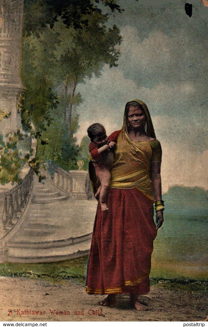 INDIA // INDE. A KATHIAWAR WOMAN AND CHILD - India