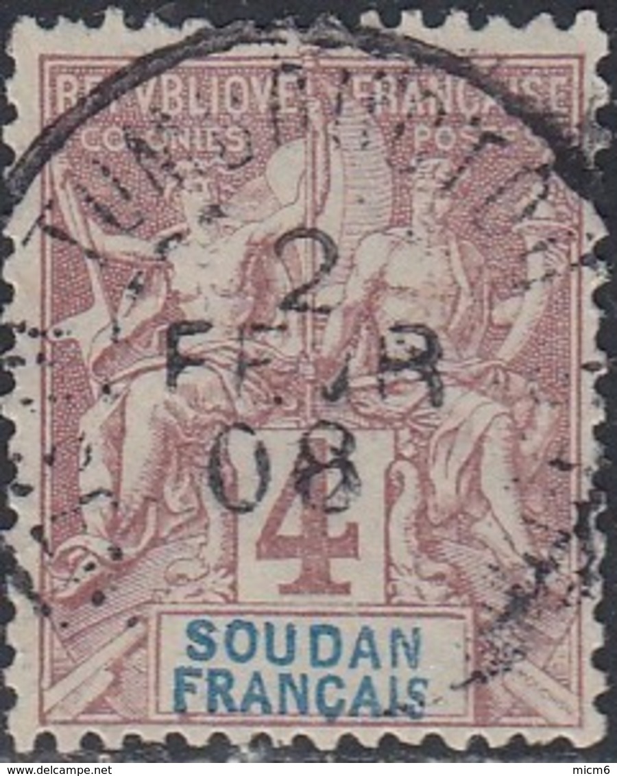 Soudan Français 1894-1900 - Tombouctou / Ht-Senegal Et Niger Sur N° 5 (YT) N° 5 (AM). Oblitération De 1908. - Usados