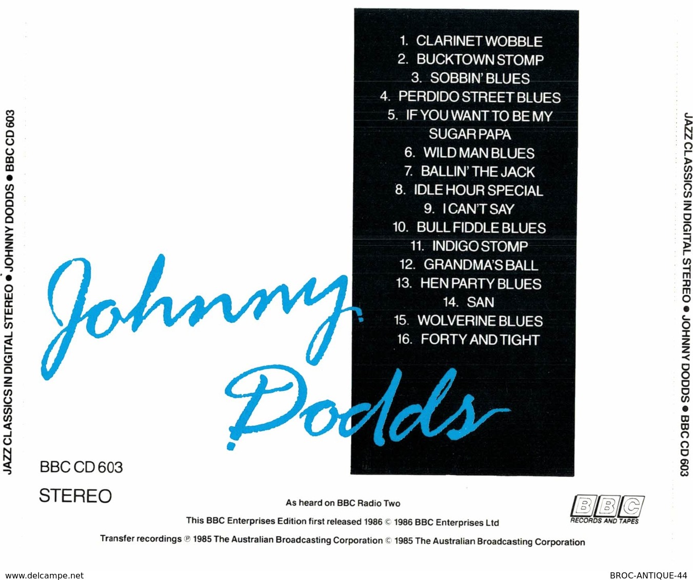 CD N°4293 - JOHNNY DODDS  - GREAT PERFORMANCES 1923-1929 - COMPILATION 16 TITRES - Blues