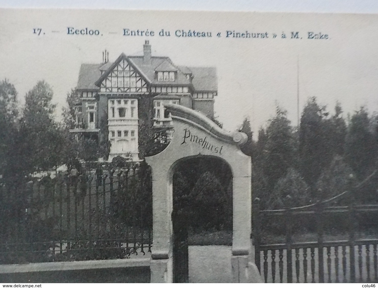 1910 CP Eecloo Eeklo Entrée Du Château Pinehurst à M. Ecke - Eeklo