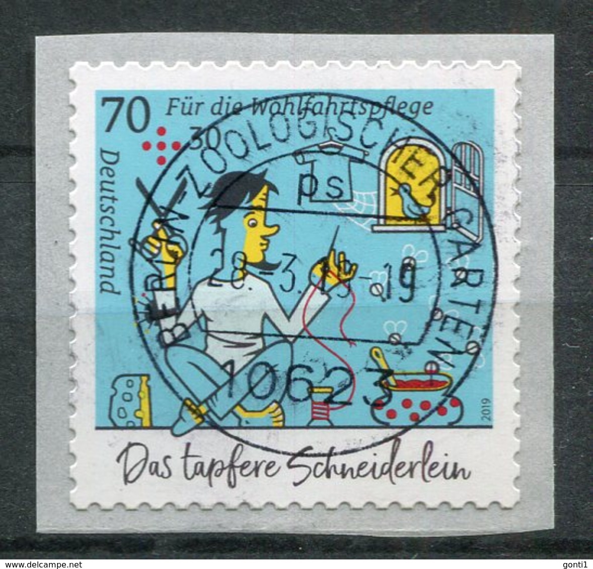 Germany 2019 Mi.Nr.3444,Selbstkleber Aus Folienstr. "Das Tapfere Schneiderlein,Wohlfahrt  ." 1 Wert Used - Used Stamps