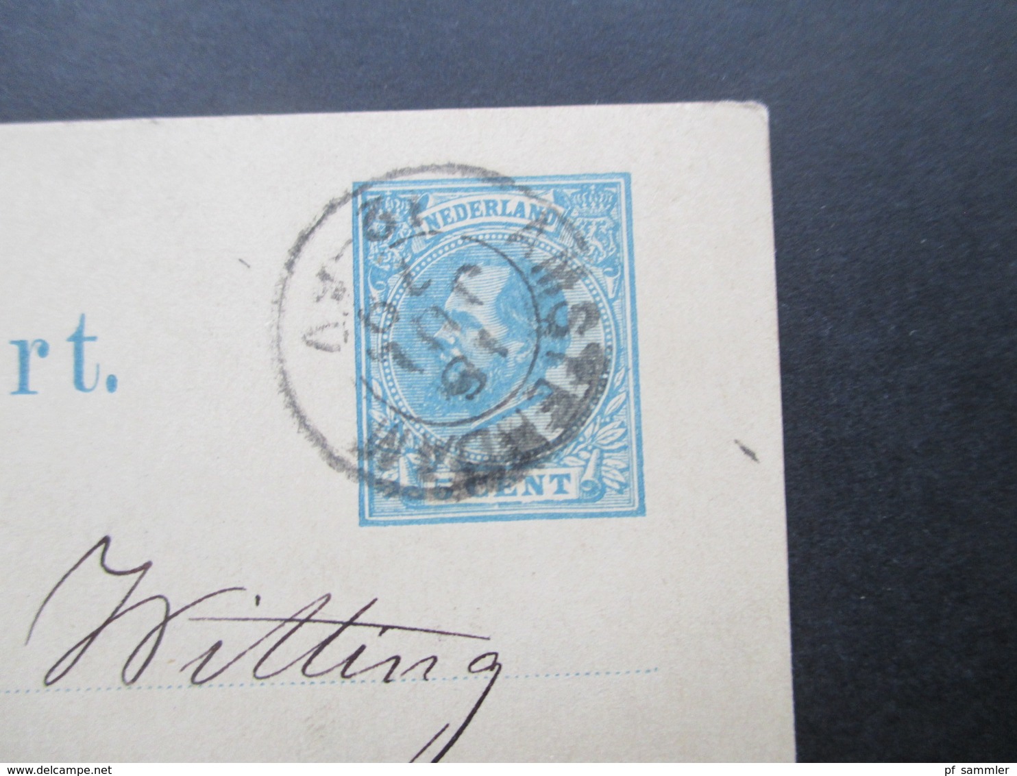 Niederlande 1879 Ganzsache Von Amsterdam Nach Chemnitz Mit Ak Stempel K1 Chemnitz I/S. E - Briefe U. Dokumente