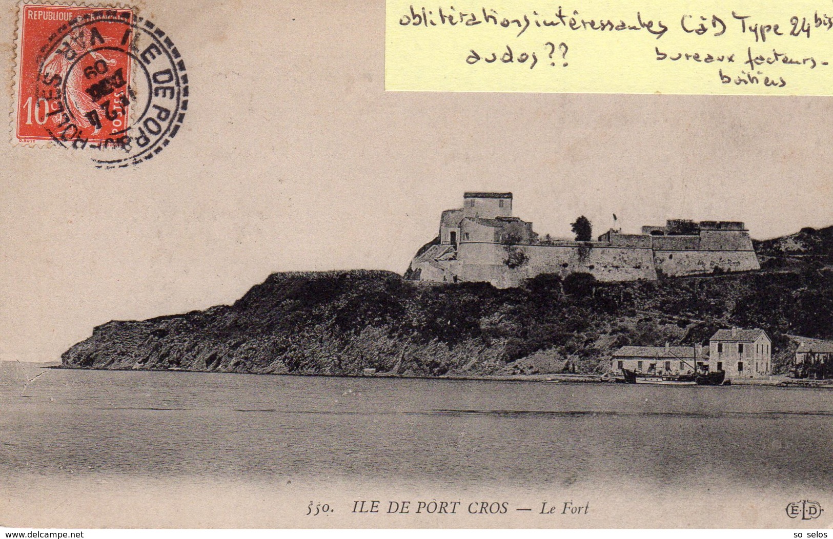 Carte  Postale  1909  ILE De PORQUEROLLES - Altri & Non Classificati