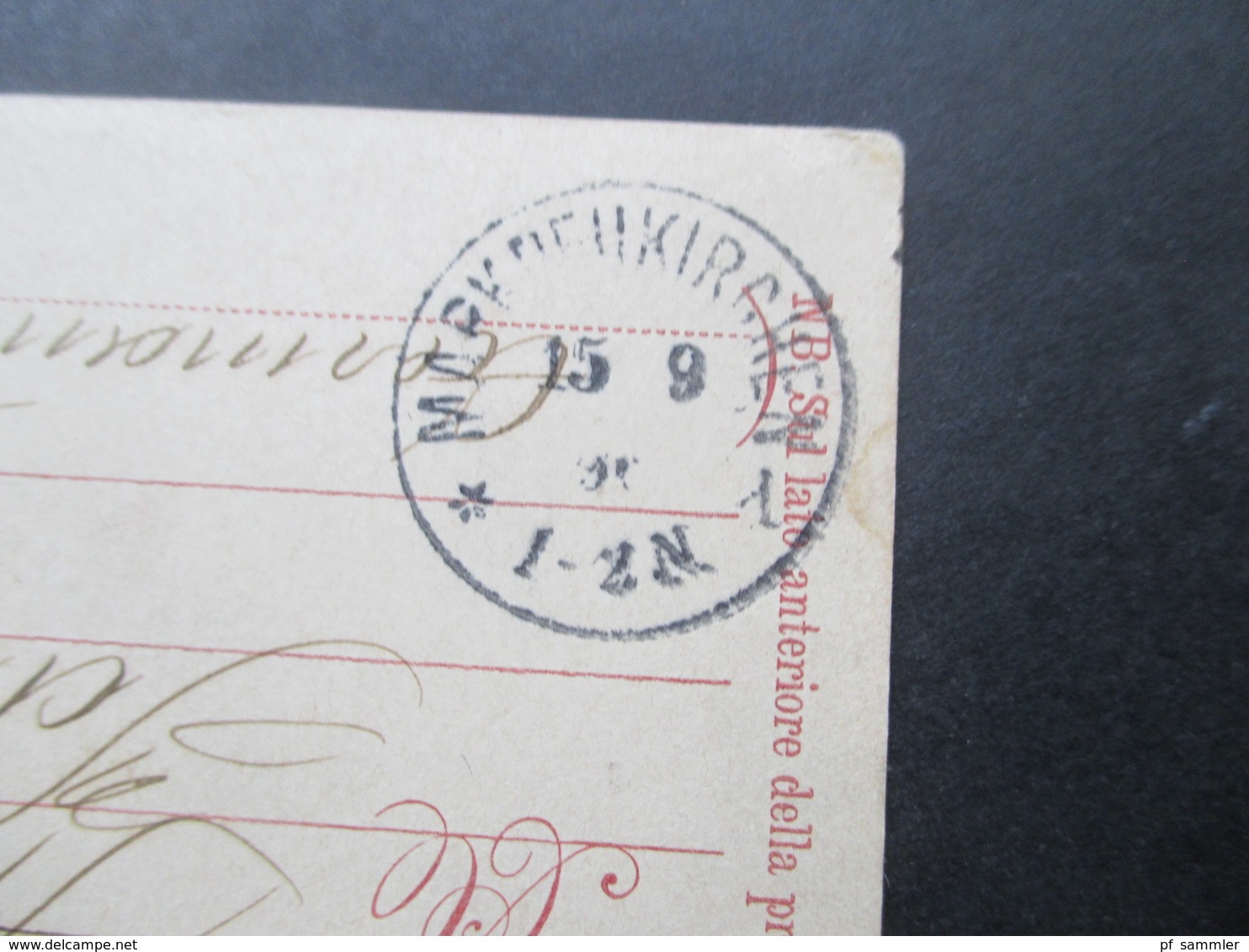 Italien 1896 Ganzsache Genua / Genova Nach Markneukirchen Mit Ak Stempel K1 Markneukirchen * 1 - Postwaardestukken