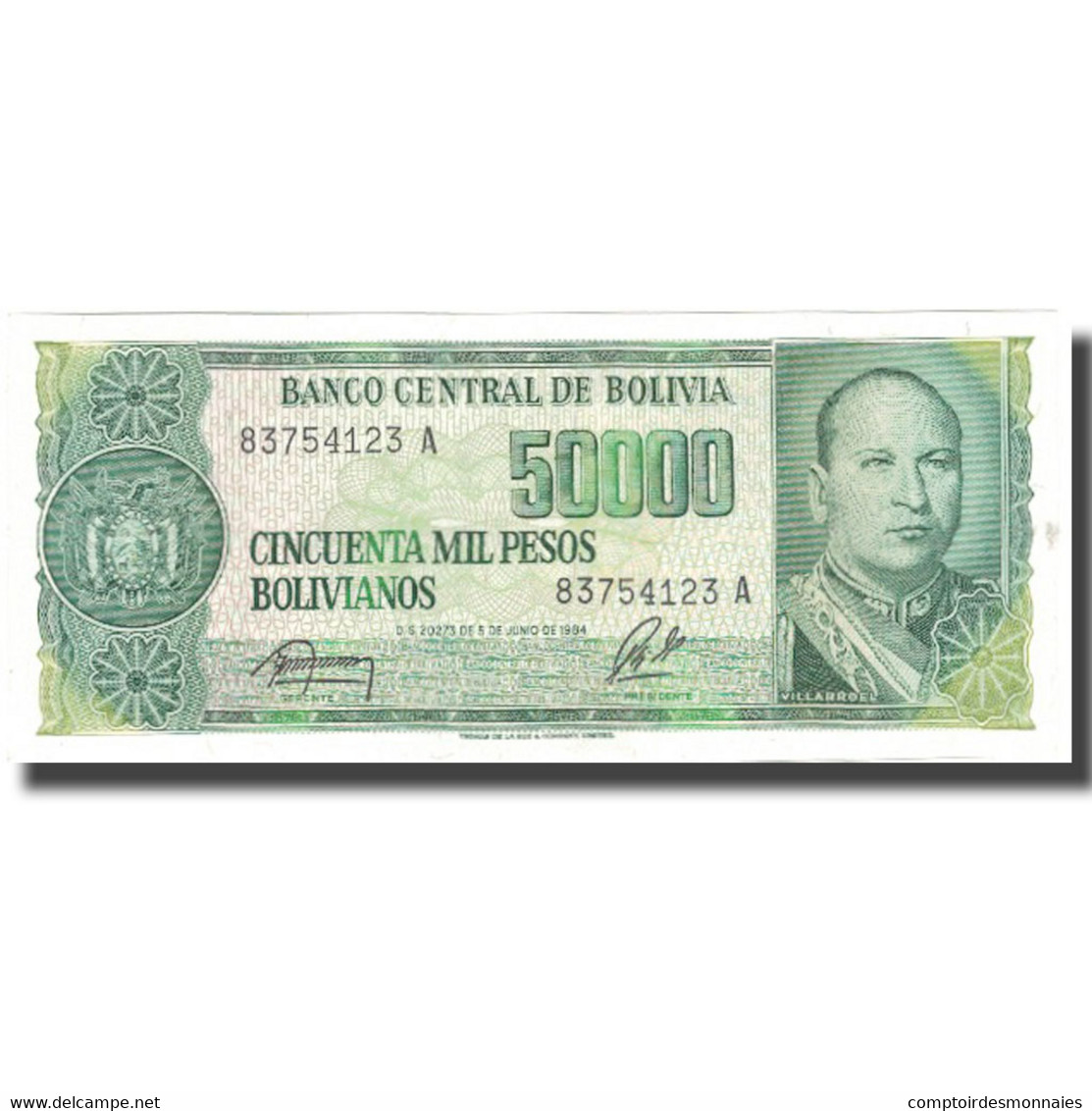 Billet, Bolivie, 50,000 Pesos Bolivianos, 1984, 1984-06-05, KM:170a, SPL+ - Bolivia