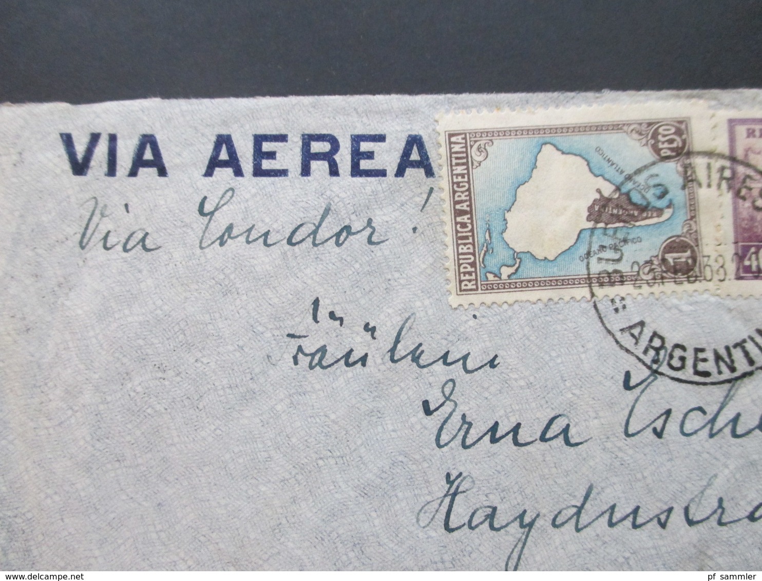 Argentinien 1938 Via Aerea / Luftpost Via Condor  Buenos Aires Nach Dresden - Brieven En Documenten