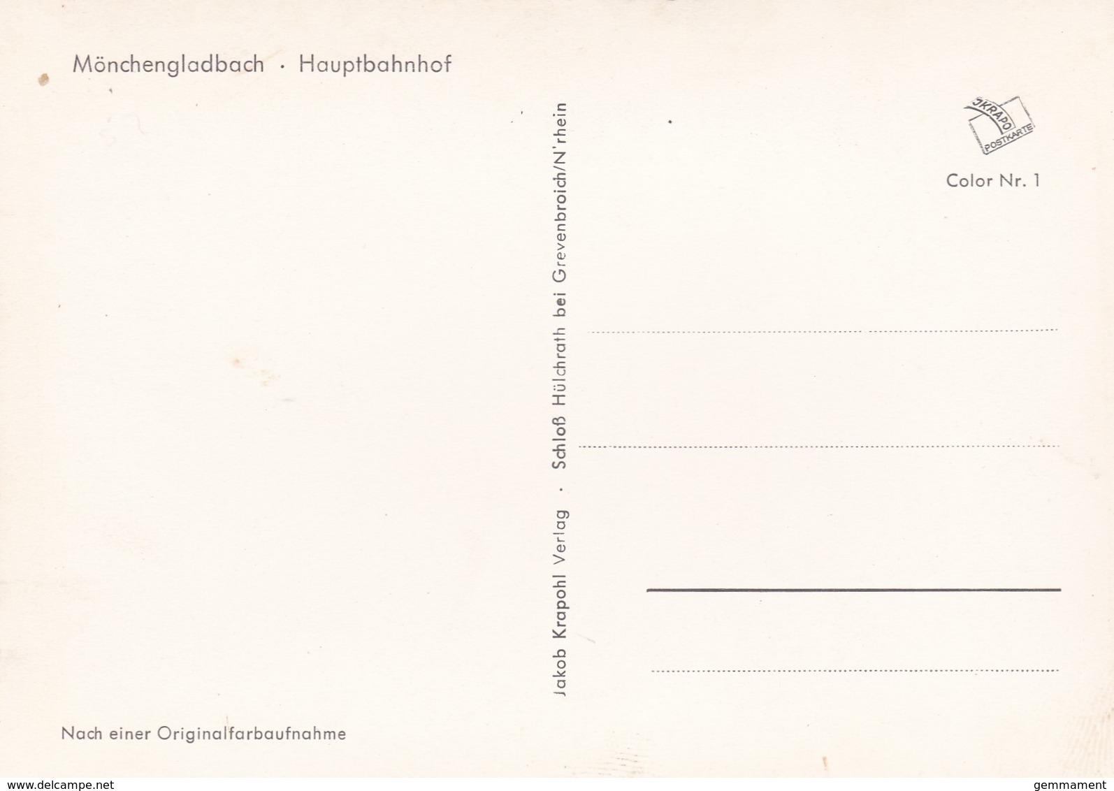 MOENCHENGLADBACH - HAUPTBAHNHAF - Mönchengladbach