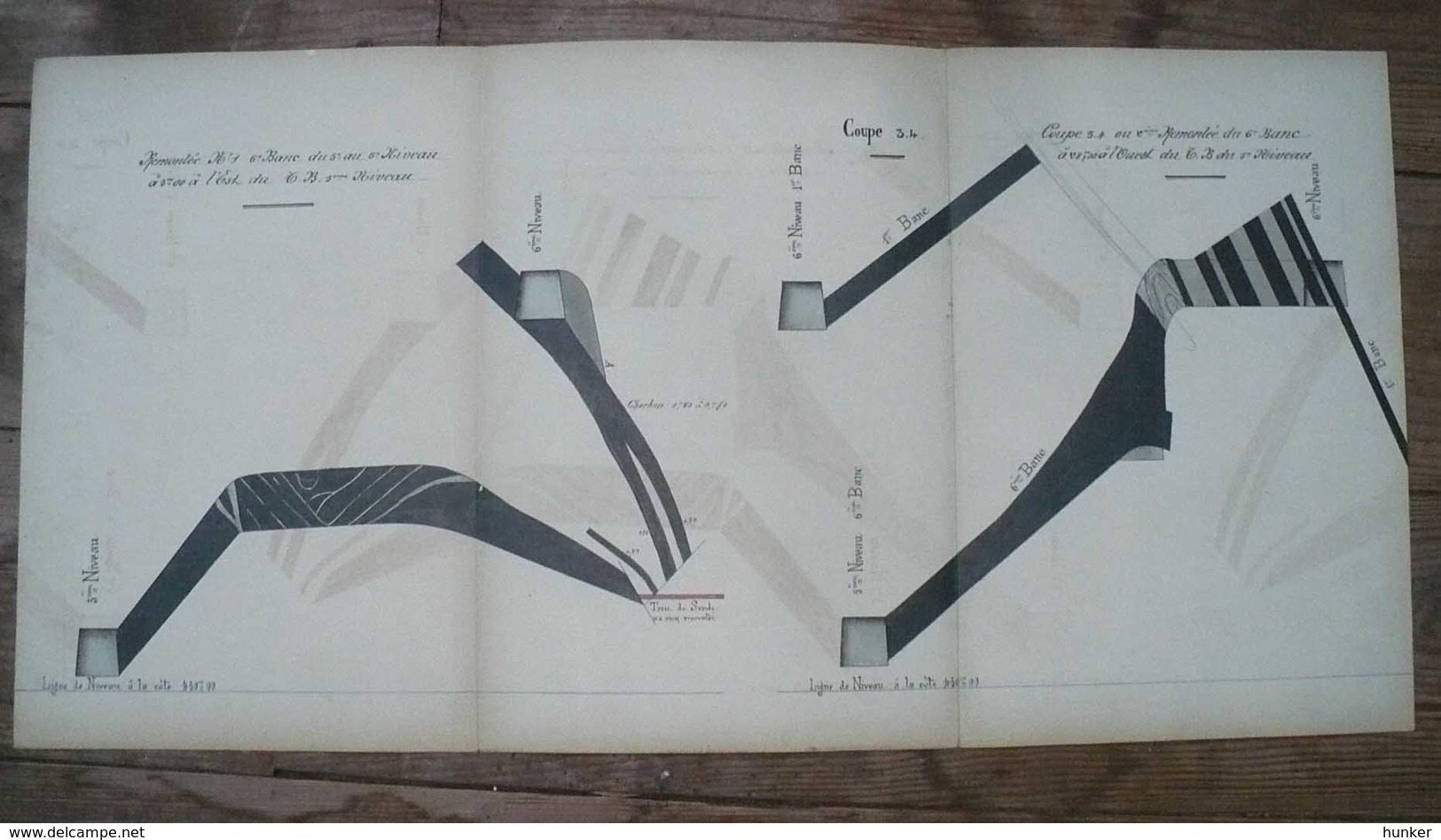 ATLAS PLANS COUPES MINES DE PORTES LA VERNAREDE GARD XIXe S charbon géologie mine mineur